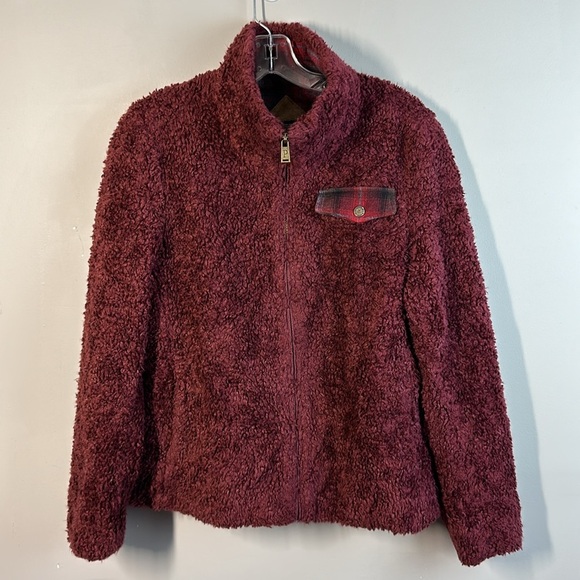 Pendleton Women's Burgundy Sherpa Jacket Size M - Picture 1 of 15